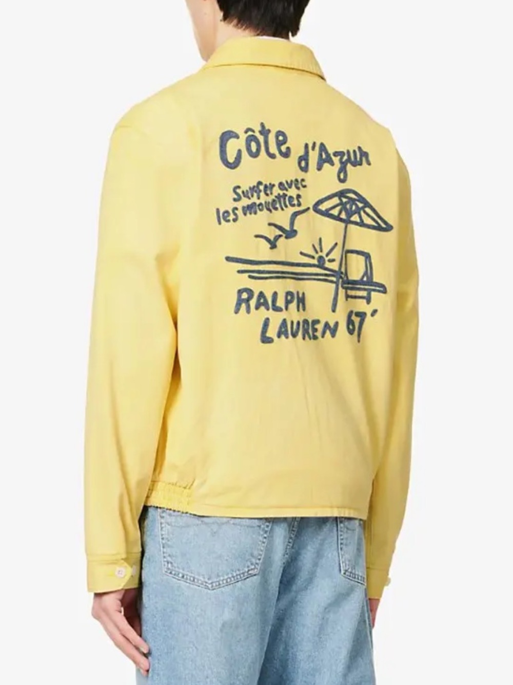 Polo Ralph Lauren Yellow  Côte d'Azur Graphic Windbreaker Jacket  Medium NWOT